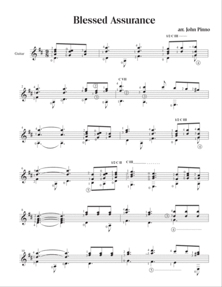 Hymn Tunes for classical guitar Acoustic Guitar scores gallery preview page 4