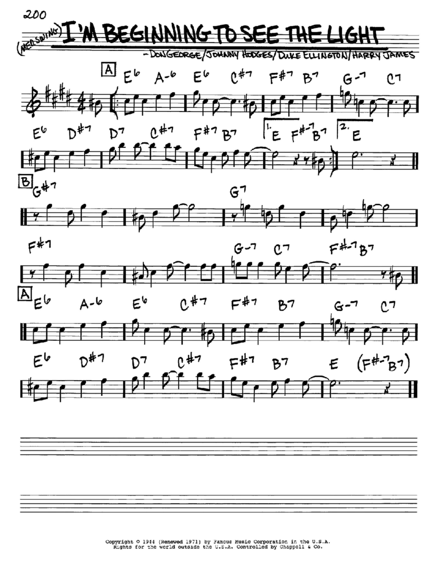 I'm Beginning To See The Light Piano scores gallery preview page 1