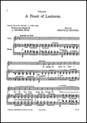 Bantock: Feast Of Lanterns. For Solo Low Voice and Piano In Bb