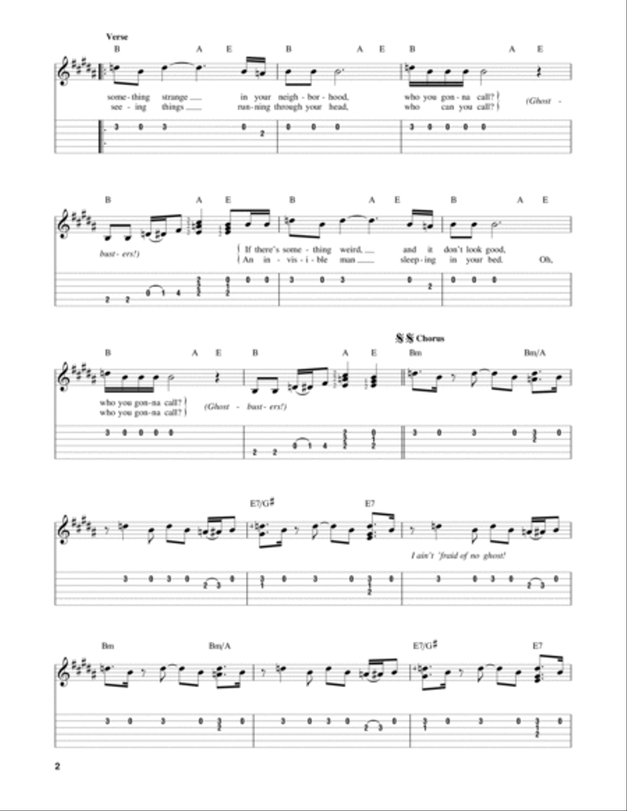 Ghostbusters Acoustic Guitar scores gallery preview page 2