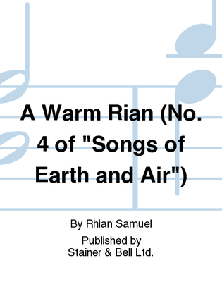 Book cover for A Warm Rian. Medium Voice and Piano (No. 4 of "Songs of Earth and Air")