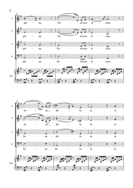 Ave Maria (Bach-Gounod) in G Major for SATB with Piano Accompaniment image number null