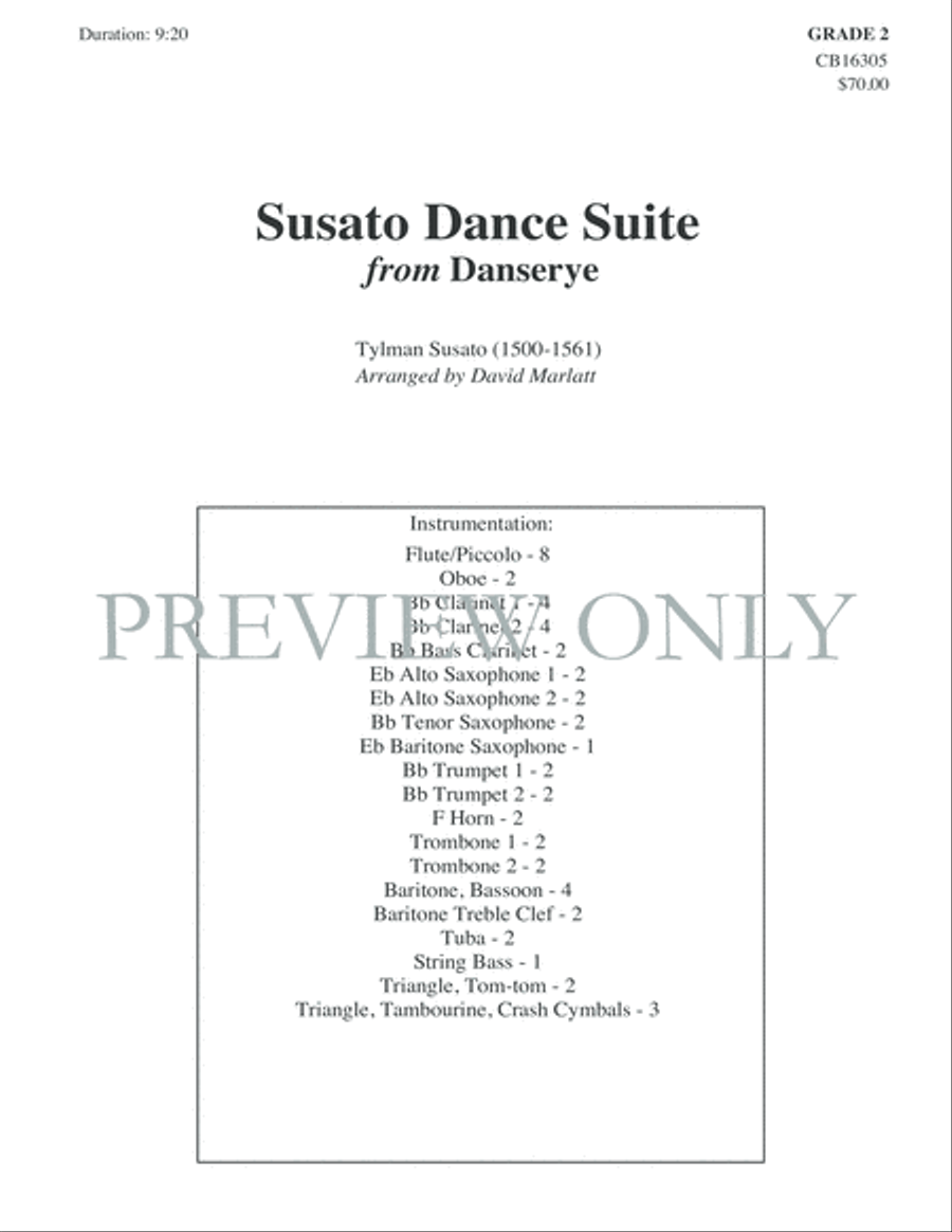 Susato Dance Suite (from Danserye) Concert Band scores gallery preview page 2
