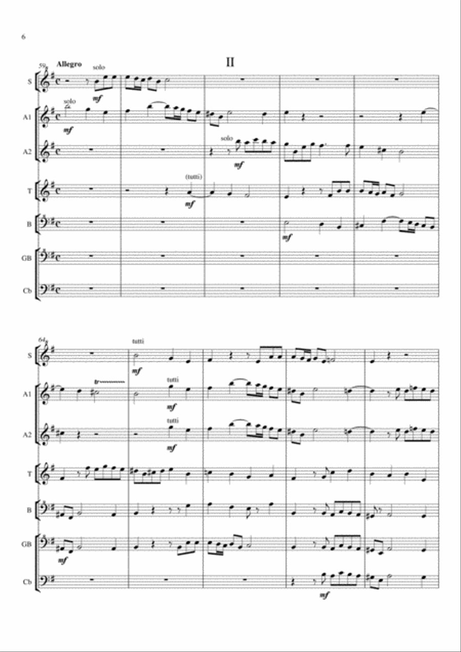 William Boyce Concerto Grosso in G minor Recorder scores gallery preview page 6