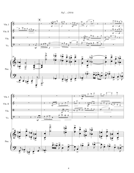 Pq2 ... (2014) for piano and string quartet, piano