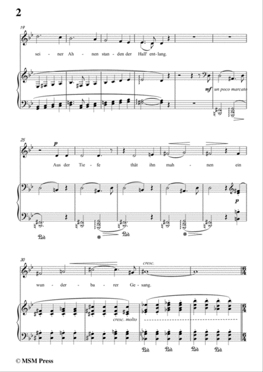 Liszt-Die Vätergruft in g minor,for Voice and Piano Voice Solo scores gallery preview page 4