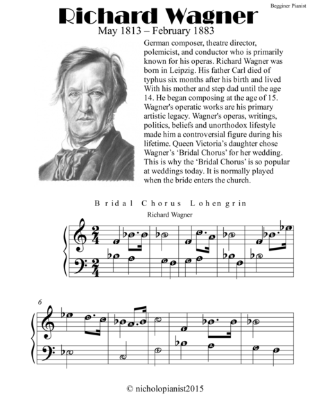 Richard Wagner for Begginer Pianist image number null