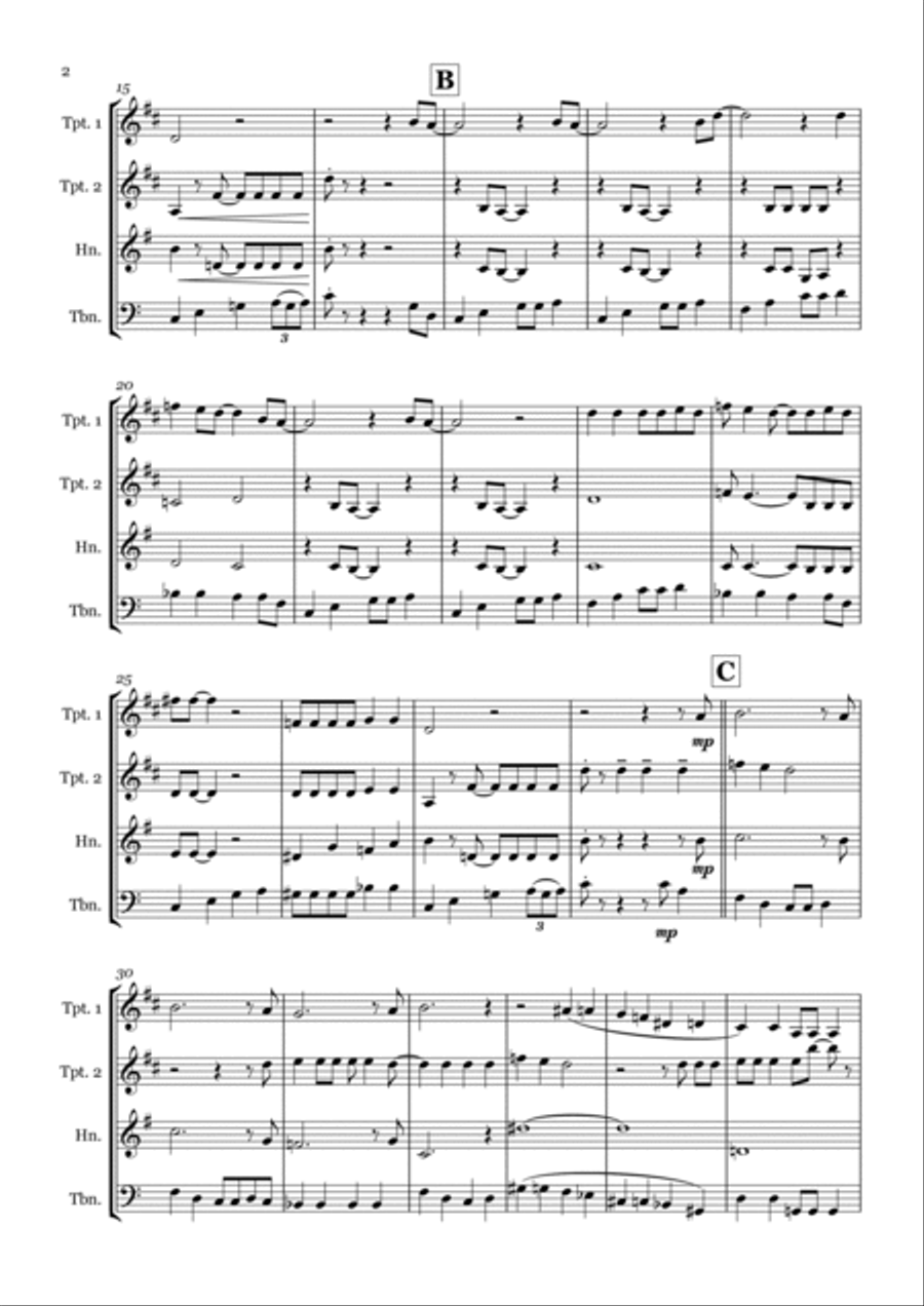 Crazy Little Thing Called Love Brass Quartet scores gallery preview page 2