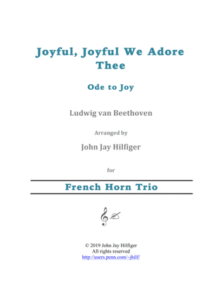Book cover for Joyful, Joyful We Adore Thee for French Horn Trio