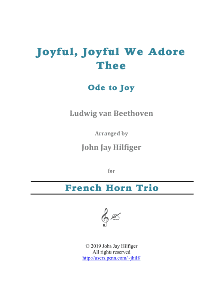 Joyful, Joyful We Adore Thee for French Horn Trio image number null