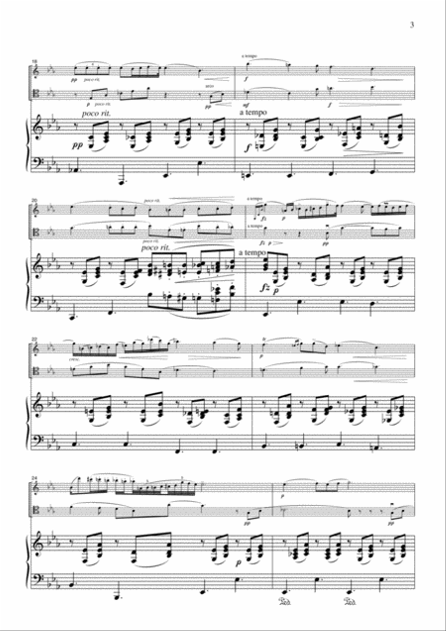 Chopin Nocturne Op.9, No.2, for piano trio, PC102 Piano Trio scores gallery preview page 3