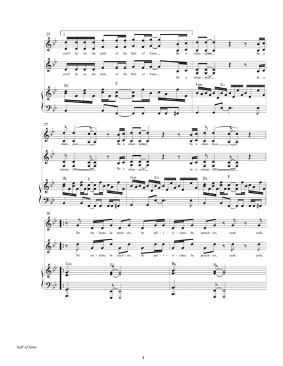 Hall Of Fame 4-Part scores gallery preview page 6
