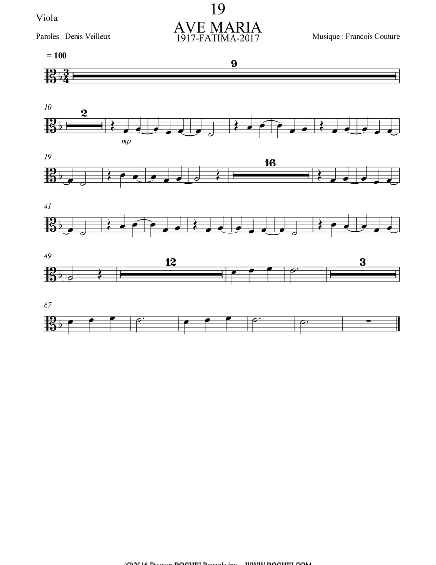 AVE MARIA -1917 FATIMA 2017 Small Ensemble scores gallery preview page 5