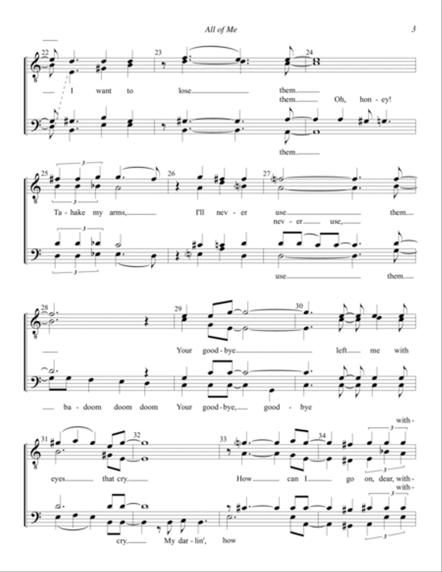 All Of Me (arr. Scott Kitzmiller) TTBB scores gallery preview page 3