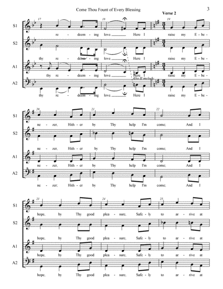 Come Thou Fount of Every Blessing, SSAA a cappella image number null