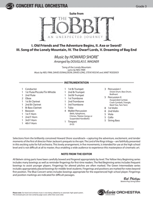 The Hobbit: An Unexpected Journey, Suite from: Score