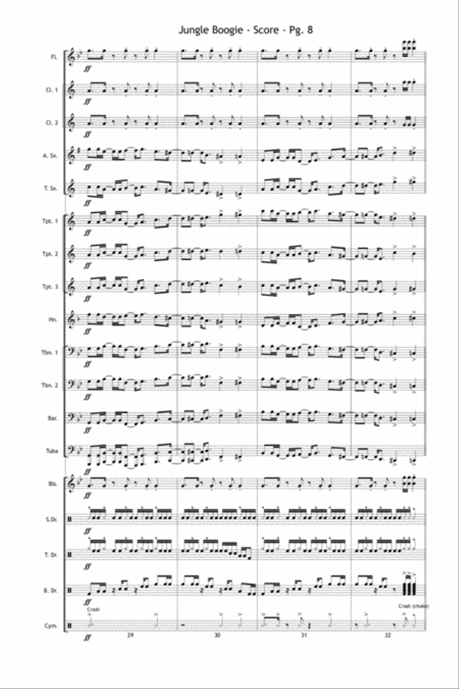 Jungle Boogie Jungle Boogie Marching Band scores gallery preview page 9