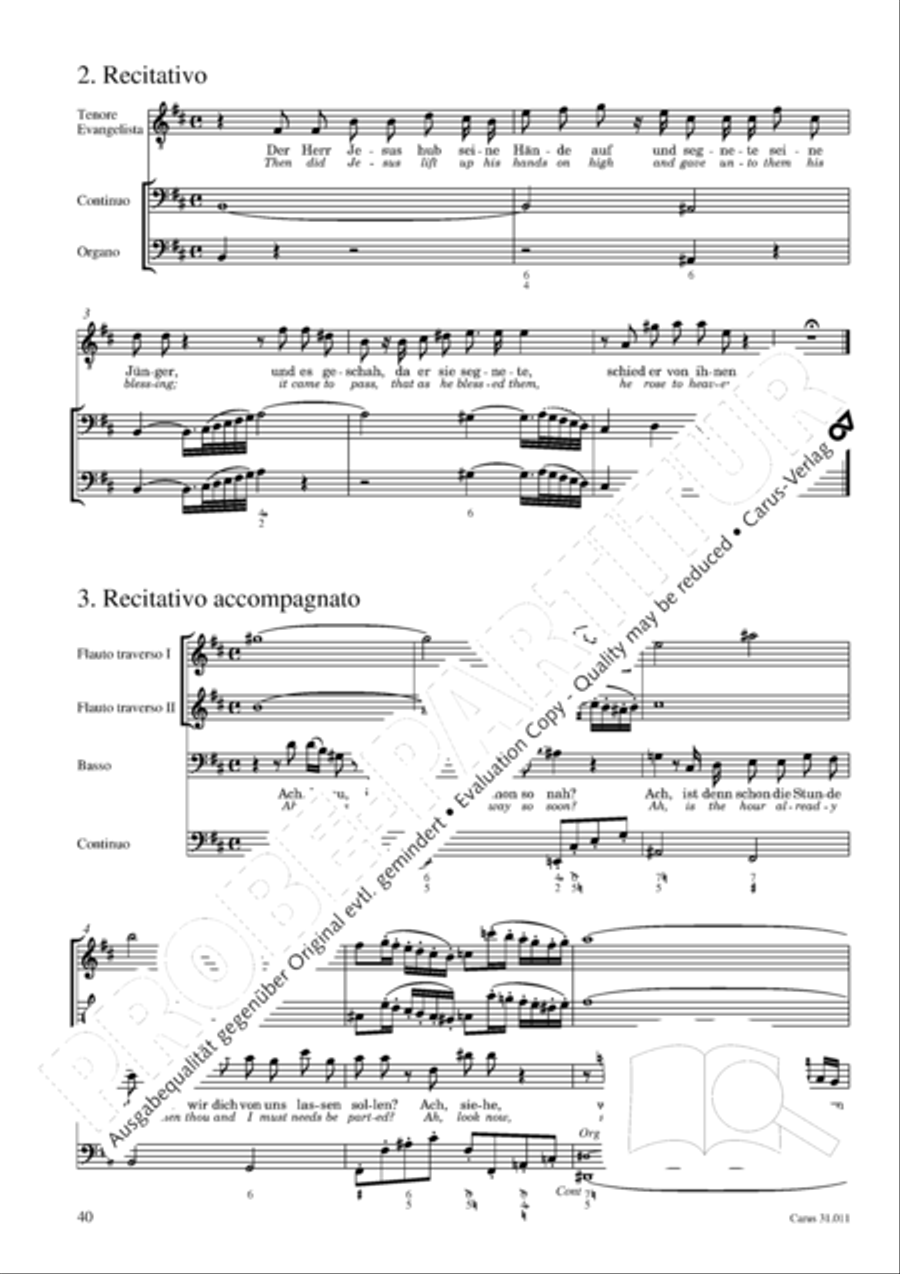 Lobet Gott in seinen Reichen (Himmelfahrtsoratorium) 4-Part scores gallery preview page 41