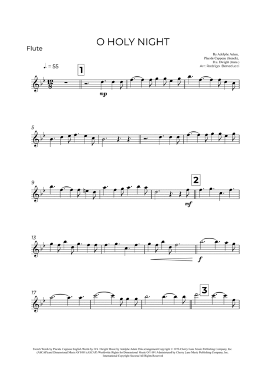 O Holy Night Flute Solo scores gallery preview page 2