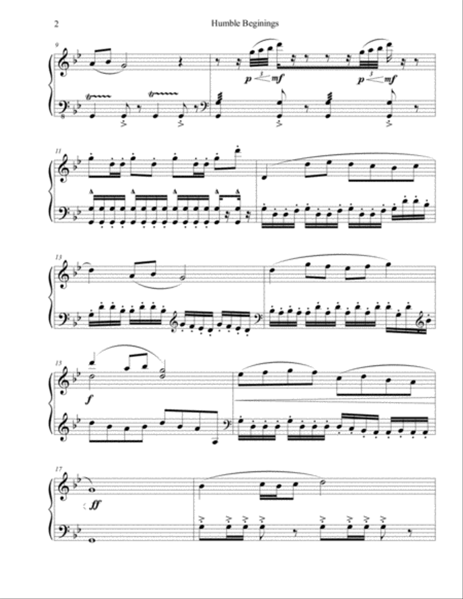 Humble Beginnings Piano Solo scores gallery preview page 2