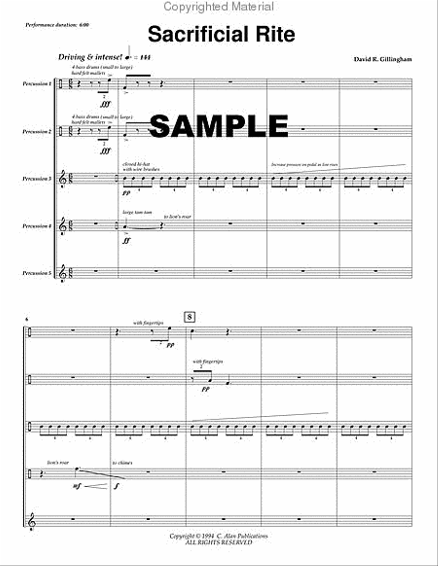 Sacrificial Rite Percussion Ensemble scores gallery preview page 2