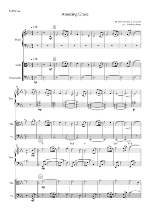 Amazing Grace (John Newton, E. O. Excell) for Viola & Cello Duo and Piano Accompaniment with Chords