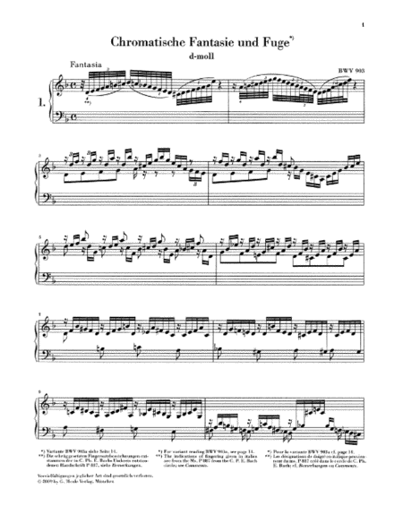 Chromatic Fantasy and Fugue in D Minor BWV 903 and 903a