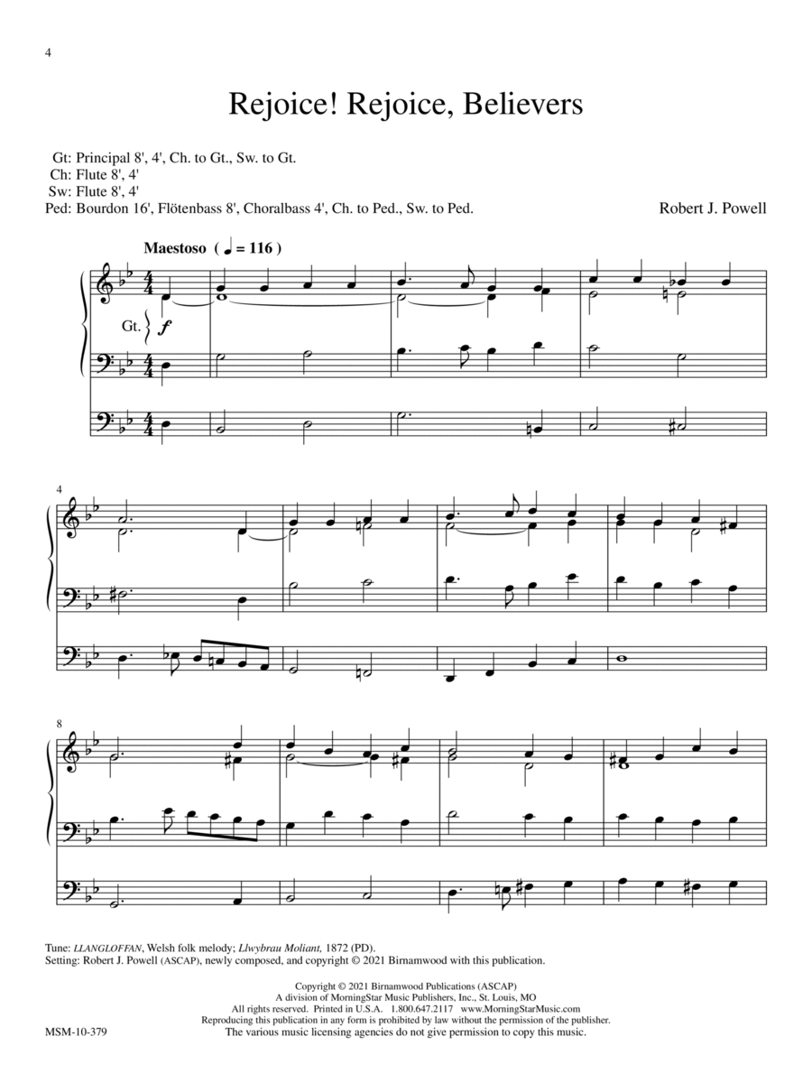 Three Hymns of Rejoicing for Organ Organ Solo scores gallery preview page 1