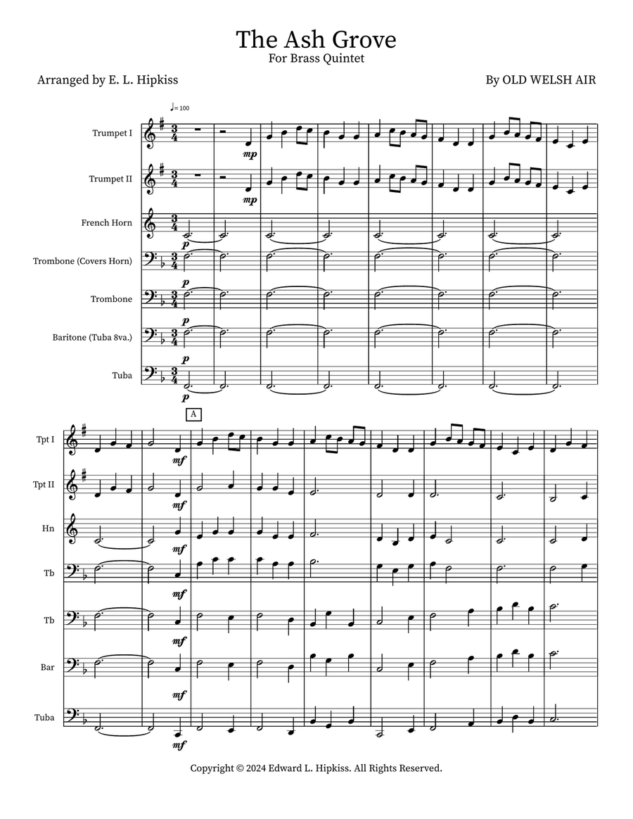 The Ash Grove Brass Quintet scores gallery preview page 1