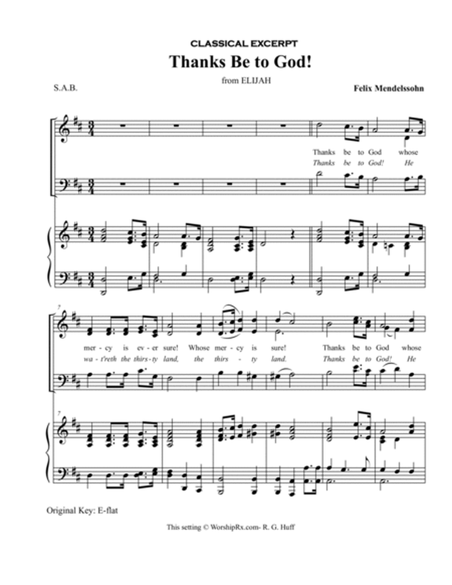 "Thanks Be to God" (abbreviated excerpt) from Mendelssohn's ELIJAH