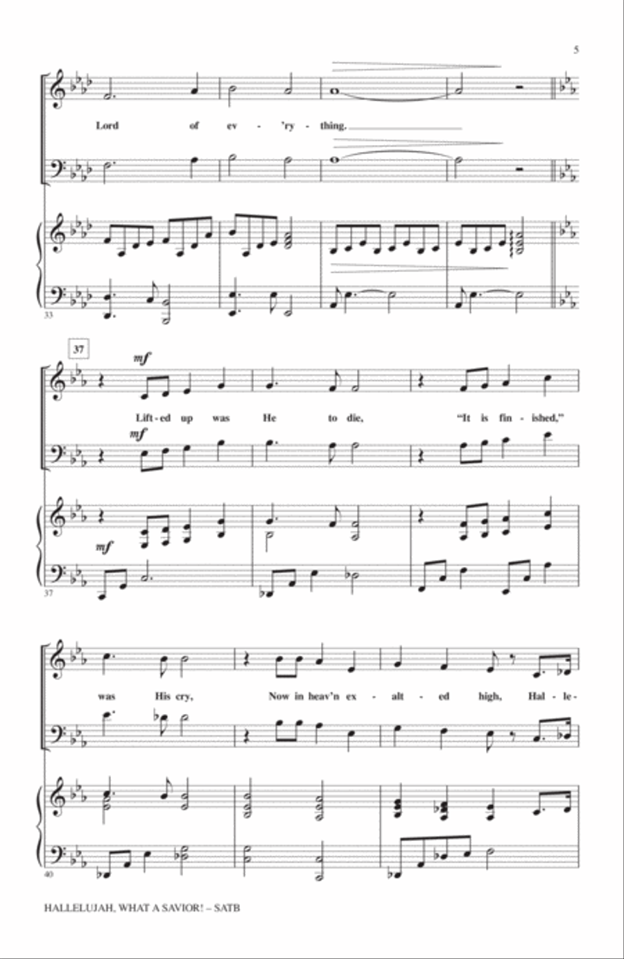 Hallelujah! What A Savior! 4-Part scores gallery preview page 4