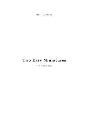 Book cover for Two Easy Miniatures for Violin Trio, by Basil Althaus