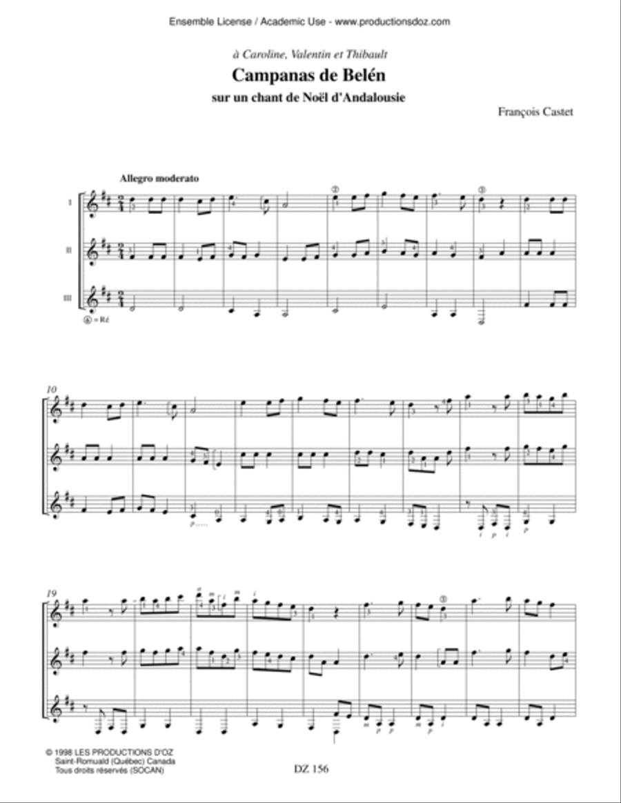Pour jouer à trois Guitar Ensemble scores gallery preview page 3