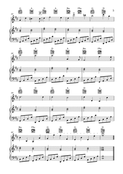 Canon in D for Violin and Piano with Guitar Chords image number null
