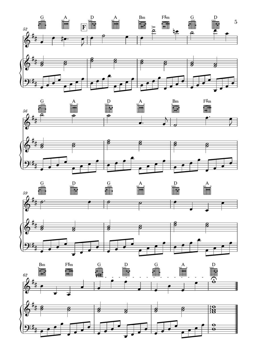 Canon in D for Violin and Piano with Guitar Chords Canon in D for Violin and Piano with Guitar Chords Small Ensemble scores gallery preview page 5