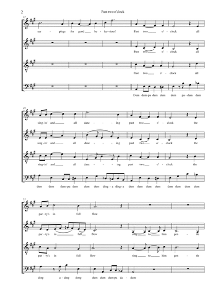 Past two o'clock for mixed voice choir (SATB) image number null