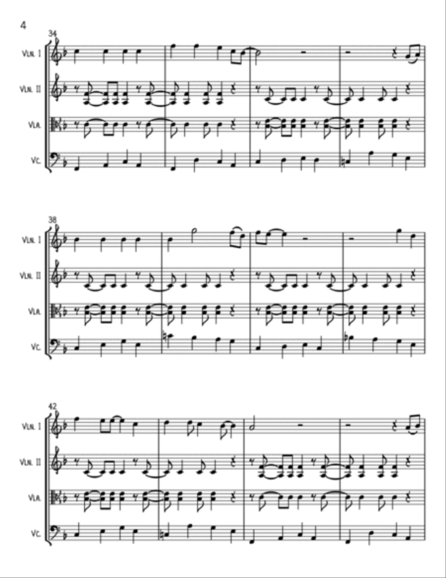 Buona Sera String Quartet scores gallery preview page 4