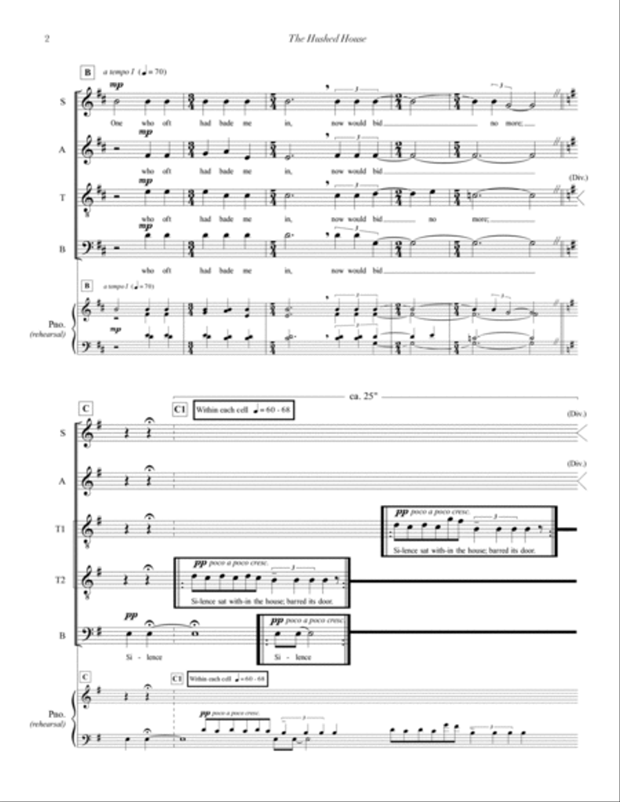 The Hushed House 4-Part scores gallery preview page 4
