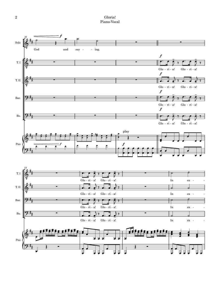 Gloria Gloria TTBB scores gallery preview page 2