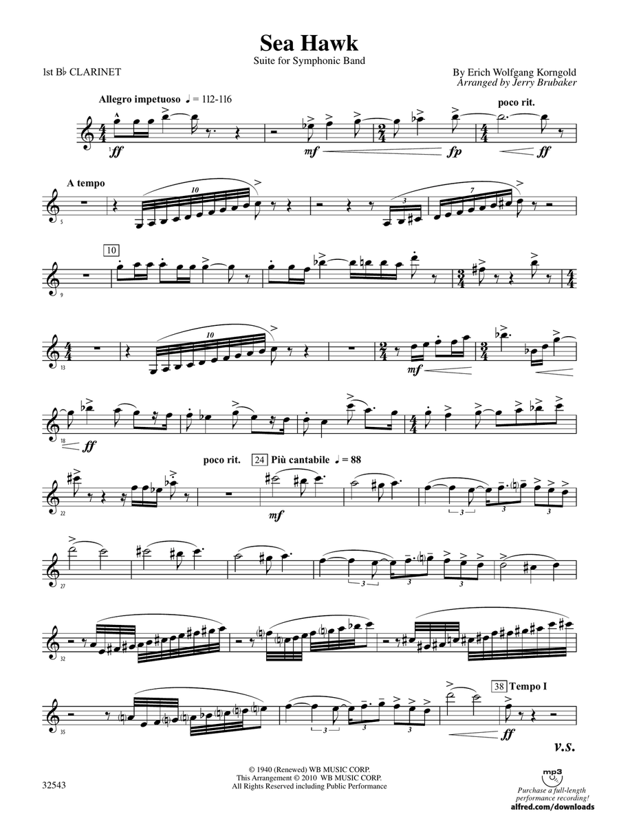 Sea Hawk: 1st B-flat Clarinet