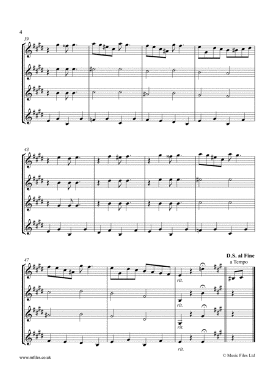 Ragtime for Bedtime (for Clarinet Quartet - score & parts) Clarinet Quartet scores gallery preview page 4