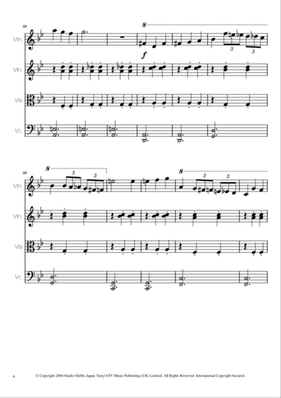 Merry-go-round Of Life String Quartet scores gallery preview page 6