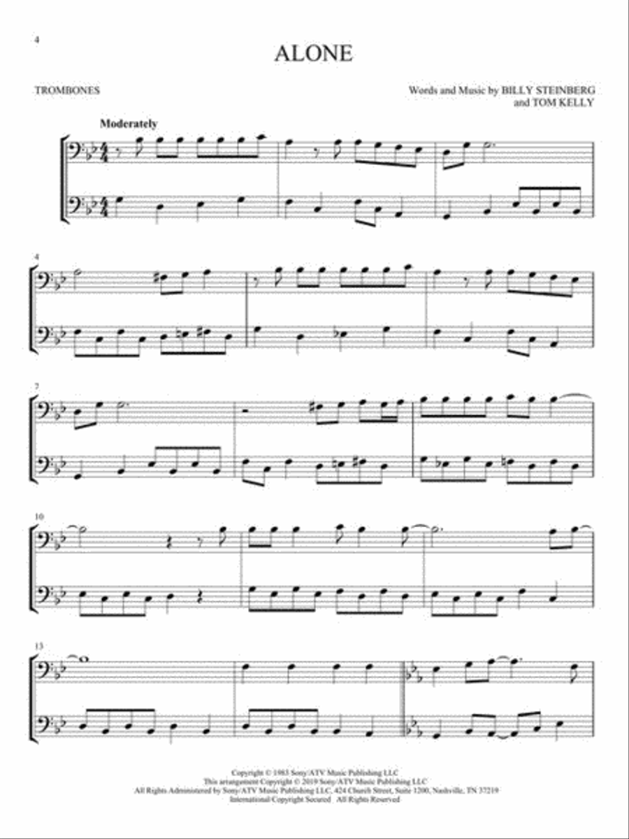 Pop Classics for Two Trombones Trombone Duet scores gallery preview page 5