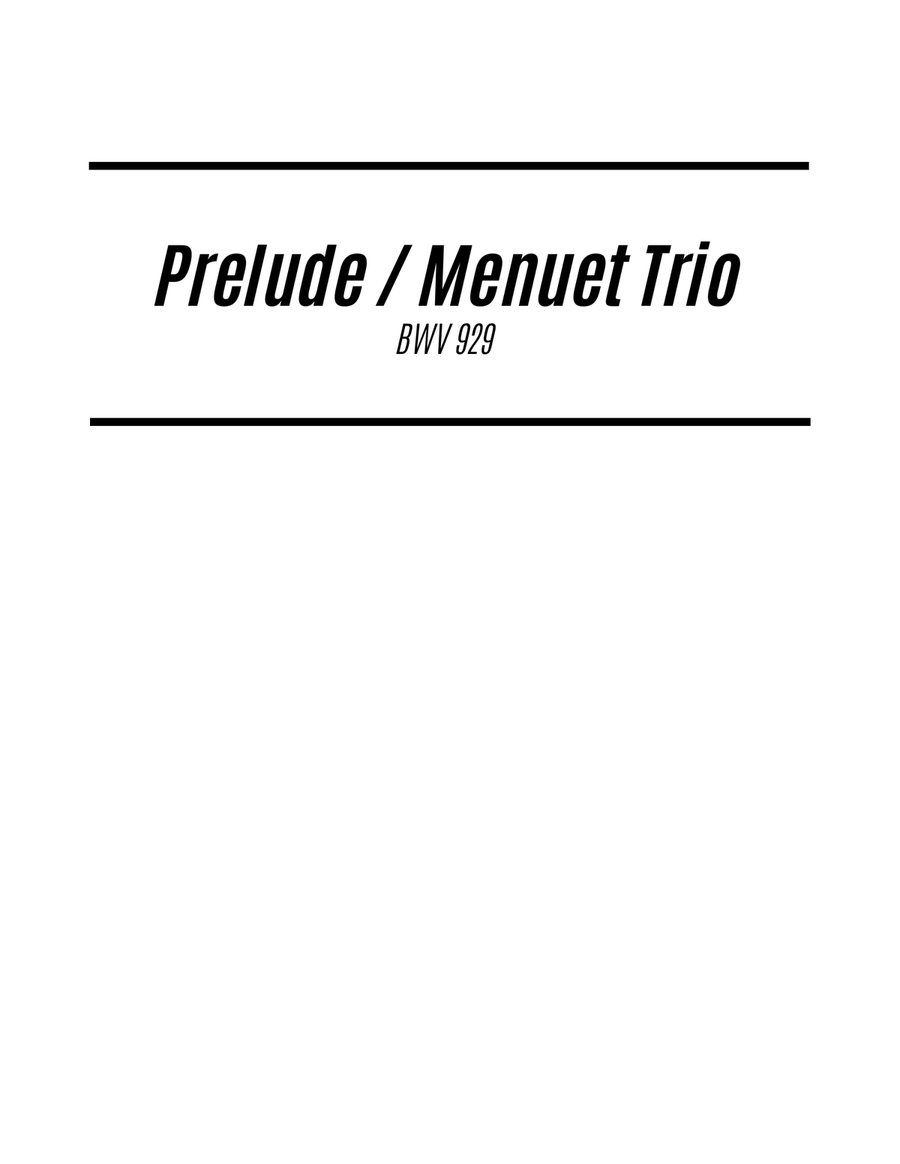 Prelude/Menuet Trio (BWV 929) (for Solo Guitar) Chamber Music scores gallery preview page 1