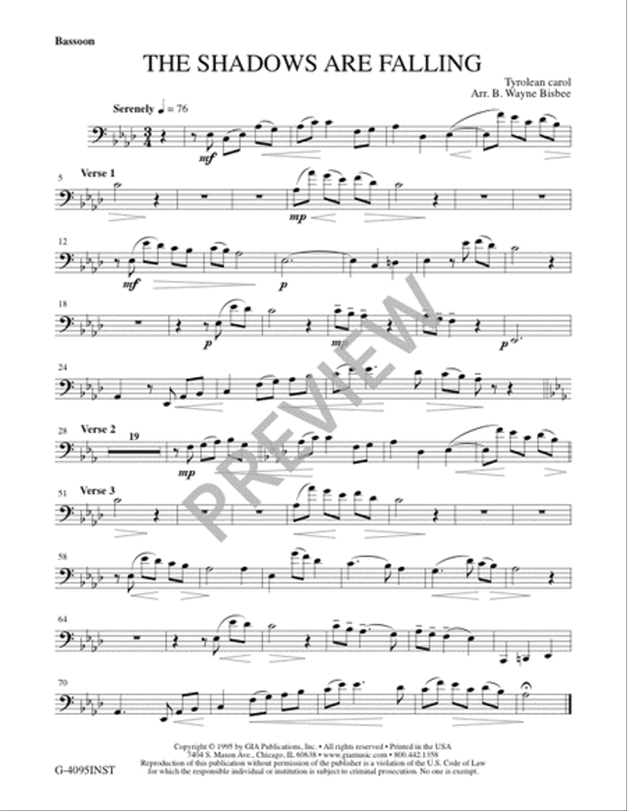 The Shadows Are Falling - Instrument edition Bassoon scores gallery preview page 2