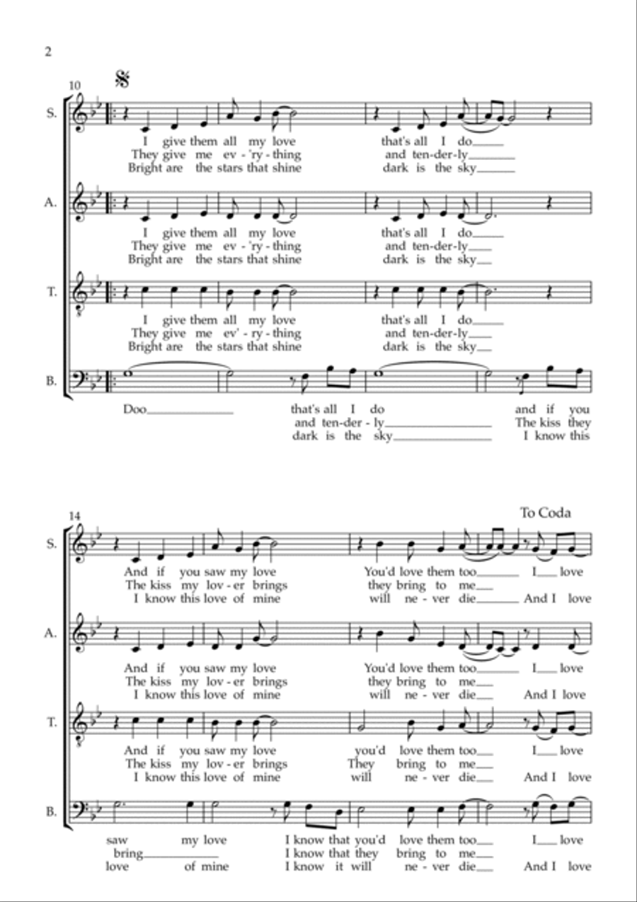 And I Love Her 4-Part scores gallery preview page 2