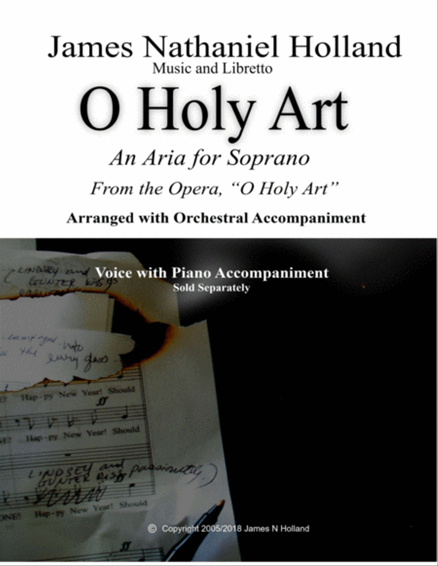 O Holy Art, Aria for Soprano with Orchestra Accompaniment, James Nathaniel Holland Full Orchestra scores gallery preview page 1