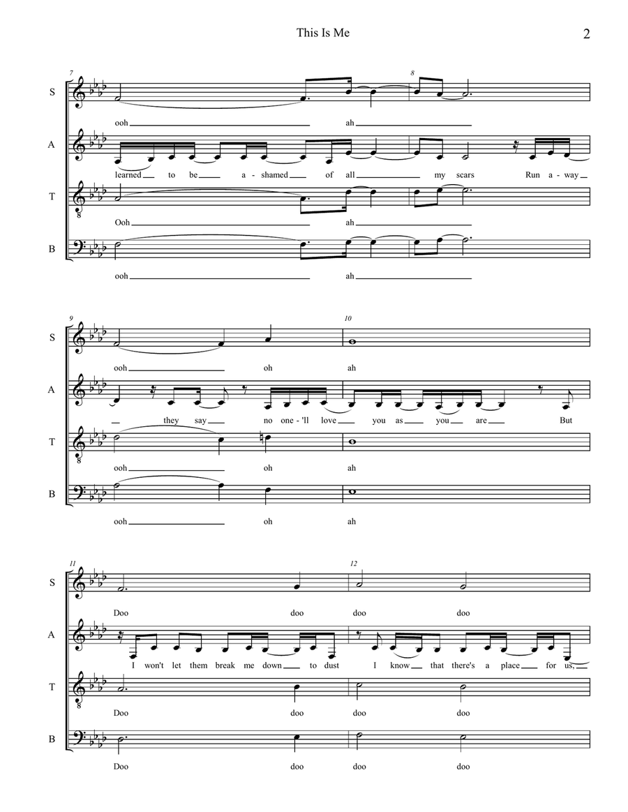 This Is Me This Is Me 4-Part scores gallery preview page 2