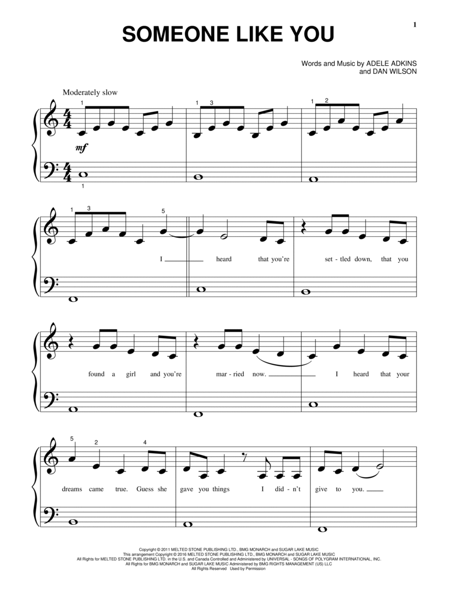 Someone Like You Piano Solo scores gallery preview page 1