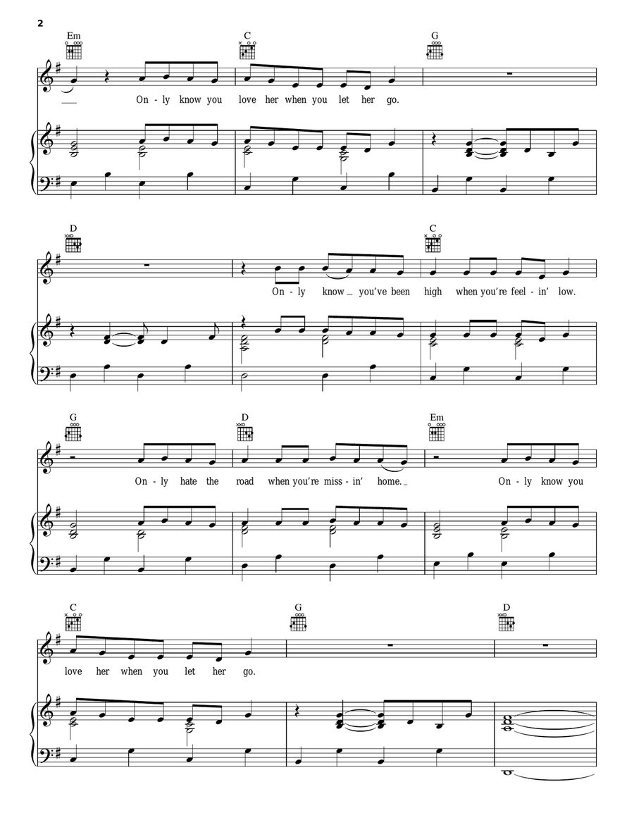 Let Her Go Acoustic Guitar scores gallery preview page 2